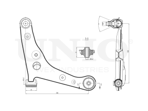 Front lower left transverse suspension arm photo