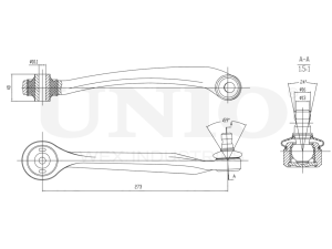 Front upper right transverse suspension arm photo