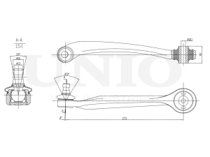 Front upper left transverse suspension arm photo