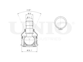 картинка Опора шаровая передняя нижняя от UNIO