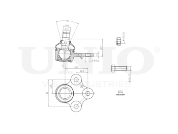 картинка Опора шаровая передняя нижняя от UNIO