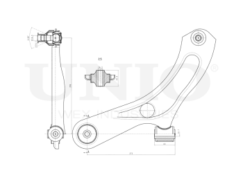 картинка Рычаг подвески поперечный передний нижний левый от UNIO