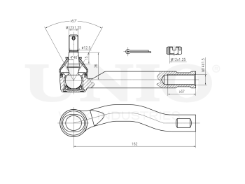 picture of Left tie rod end from UNIO