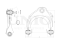 Front upper right transverse suspension arm thumb