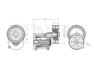 Drive belt tensioner with pulley photo