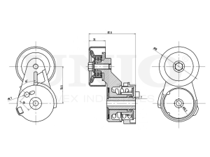 Drive belt tensioner with pulley photo