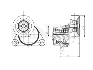 Drive belt tensioner with pulley photo