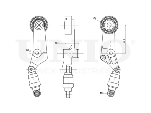 Drive belt tensioner with pulley photo