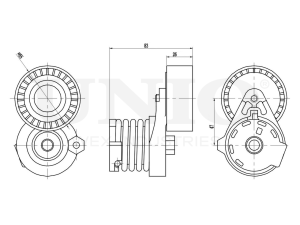 Drive belt tensioner with pulley photo