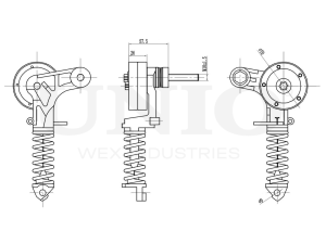 Drive belt tensioner with pulley photo