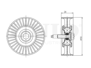 Ролик направляющий приводного ремня photo