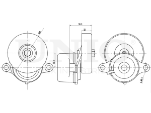 Drive belt tensioner with pulley photo