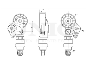 Drive belt tensioner with pulley photo