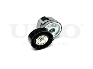 Drive belt tensioner with pulley photo