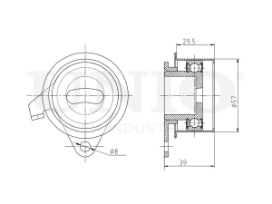 Timing belt tensioner with pulley photo