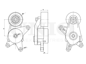 Drive belt tensioner with pulley photo