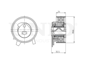 Drive belt tensioner with pulley photo