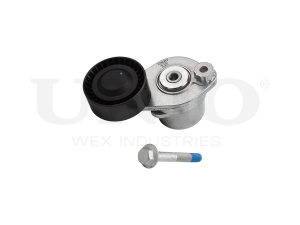 Drive belt tensioner with pulley photo