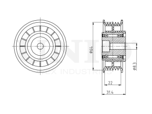 Drive belt idler pulley photo