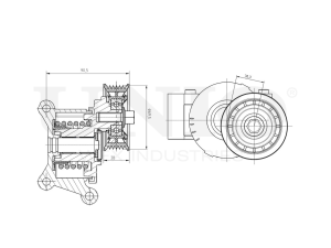 Drive belt tensioner with pulley photo