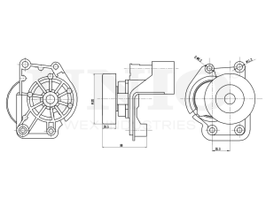 Drive belt tensioner with pulley photo