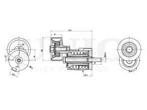 Drive belt tensioner with pulley photo