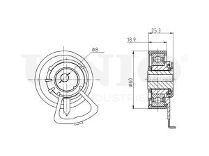 Drive belt tensioner with pulley photo