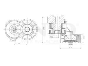 Drive belt tensioner with pulley photo