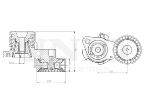 Drive belt tensioner with pulley photo