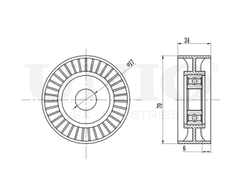 картинка Ролик обводной приводного ремня от UNIO