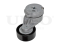 Drive belt tensioner with pulley thumb