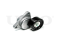 Drive belt tensioner with pulley thumb