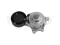 Drive belt tensioner with pulley thumb