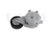 Drive belt tensioner with pulley thumb