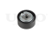 Timing belt tensioner with pulley thumb