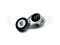 Drive belt tensioner with pulley thumb