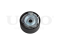 Timing belt tensioner with pulley thumb