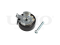 Timing belt tensioner with pulley thumb