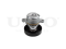 Drive belt tensioner with pulley thumb