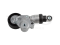 Drive belt tensioner with pulley thumb