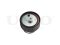 Timing belt tensioner with pulley thumb