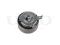 Timing belt tensioner with pulley thumb