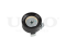Timing belt tensioner with pulley thumb