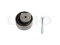 Timing belt tensioner with pulley thumb