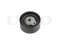 Timing belt tensioner with pulley thumb