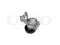 Drive belt tensioner with pulley thumb
