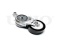Drive belt tensioner with pulley thumb