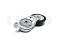 Drive belt tensioner with pulley thumb