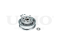 Timing belt tensioner with pulley thumb